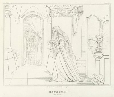 Macbeth, Akt V, Scene 1 (gravering) af Friedrich August Moritz Retzsch