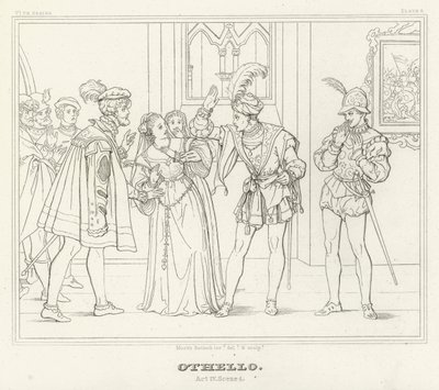 Othello, akt IV, scene 1 (gravering) af Friedrich August Moritz Retzsch