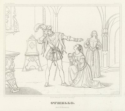 Othello, akt IV, Scene 2 (gravering) af Friedrich August Moritz Retzsch