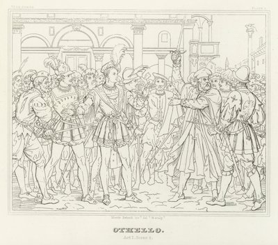 Othello, 1. akt, scene 2 (gravering) af Friedrich August Moritz Retzsch