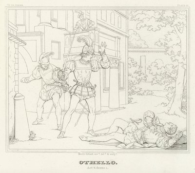 Othello, V. akt, Scene 1 (gravering) af Friedrich August Moritz Retzsch