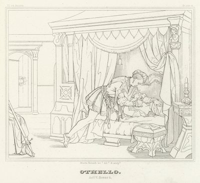 Othello, 5. akt, scene 2 (gravering) af Friedrich August Moritz Retzsch