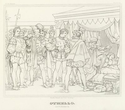 Othello, 5. akt, scene 2 (gravering) af Friedrich August Moritz Retzsch