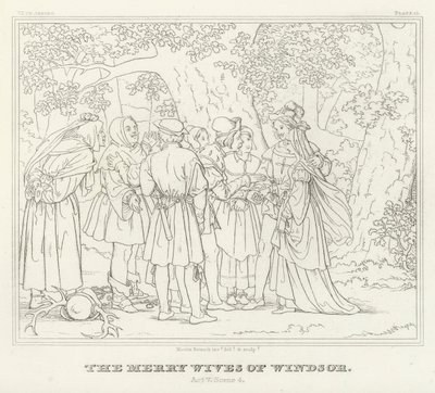 The Merry Wives of Windsor, Akt V, Scene 4 (gravering) af Friedrich August Moritz Retzsch