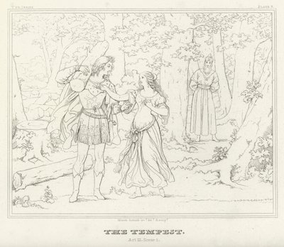 Stormen, akt III, scene 1 (gravering) af Friedrich August Moritz Retzsch