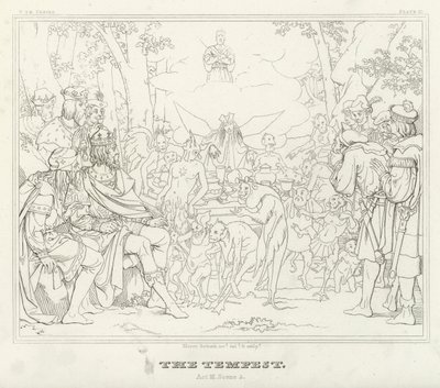 Stormen, akt III, scene 3 (gravering) af Friedrich August Moritz Retzsch