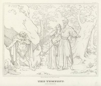 Stormen, Akt I, Scene 2 (gravering) af Friedrich August Moritz Retzsch