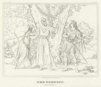 Stormen, Akt I, Scene 2 (gravering) af Friedrich August Moritz Retzsch