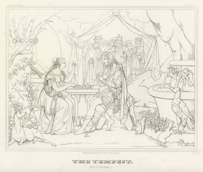 Stormen, Akt V, Scene 1 (gravering) af Friedrich August Moritz Retzsch