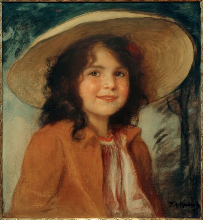 Portræt af Hedda, kunstnerens datter af Friedrich August von Kaulbach