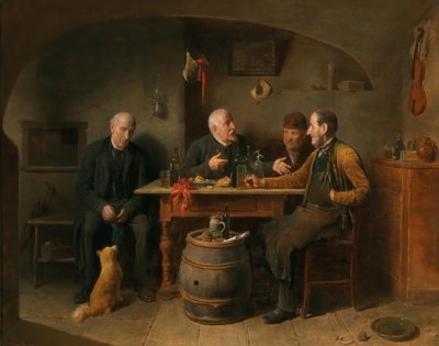 Tysk: Fire mænd på et værtshus En værtshusscene af Friedrich Friedlander