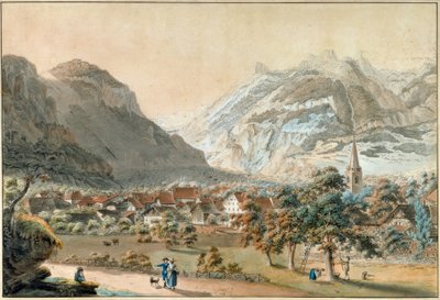 Landsbyen Bex af Friedrich Georg Wexelberg