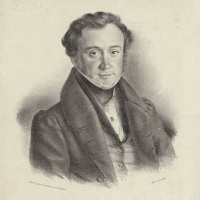 Portræt af komponisten Johann Wenzel Kalliwoda 1801-1866. af Friedrich Gustav Schlick