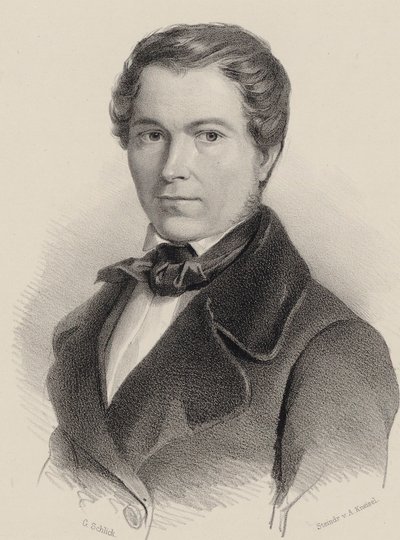 Portræt af violinisten og komponisten Joseph Labitzky 1802-1881, 1840. af Friedrich Gustav Schlick