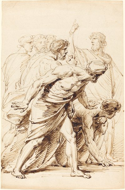 Syv mænd i antik kjole af Friedrich Heinrich Fuger