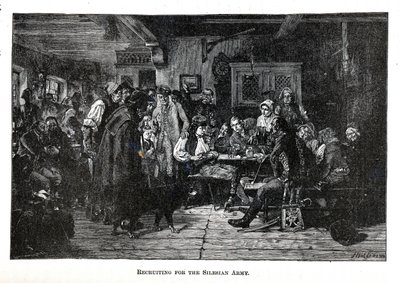 Rekruttering til den schlesiske hær, 1882 af Friedrich Hiddemann