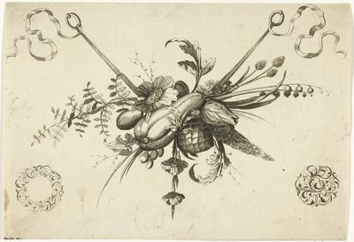 Festival med blomster, bladeren og vruchten En anden ny feston af blomster og frugter (serietitel) af Friedrich Jacob Morisson