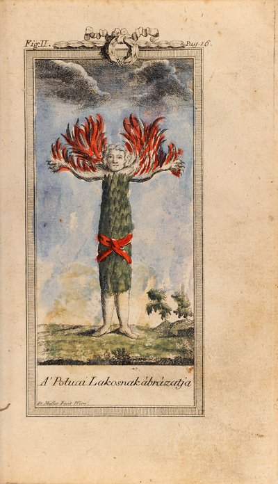 Illustration i Ludvig Holberg- Niels Klims rejse til World Underground af Friedrich Müller