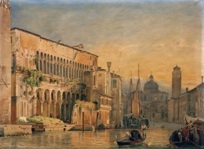 Canal Grande med Palazzo Fondaco dei Turchi af Friedrich Nerly