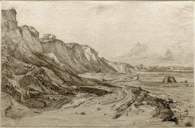 F.Nerly, The Brodtener Ufer nær Travemünde af Friedrich Nerly