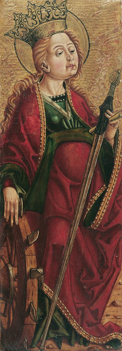 St. Catherine (indenfor) og St. Stephen? (uden for) af Friedrich Pacher (Umkreis)