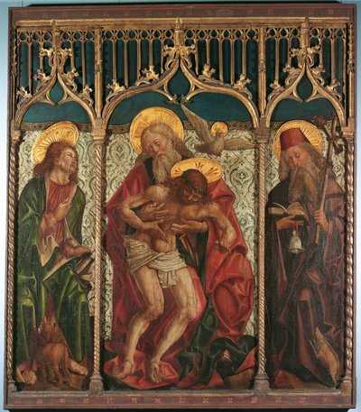 Hellig Treenighed mellem St. Mark og Antony Hermitage af Friedrich Pacher