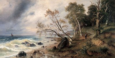 Østersøkysten på øen Vilm af Friedrich Preller the Younger