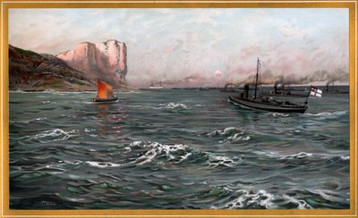 Imperial Navy Bliz med torpedobådsafdelinger nær Stubbenkammer af Friedrich Schwinge, nr10 fra G. Wislicenus, Our Navy. af Friedrich Schwinge