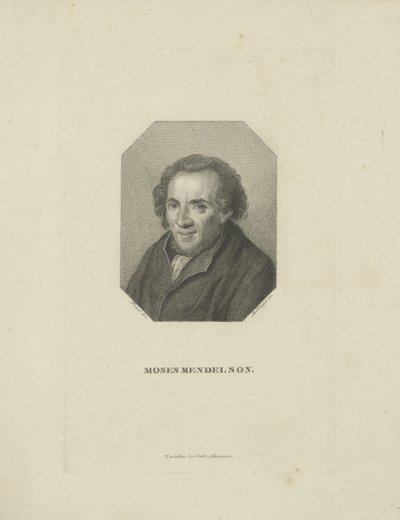 Portræt af Moses Mendelssohn 1729-1786, 1818. af Friedrich Wilhelm Bollinger