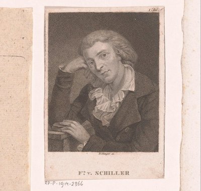 Portræt af Friedrich von Schiller af Friedrich Wilhelm Bollinger