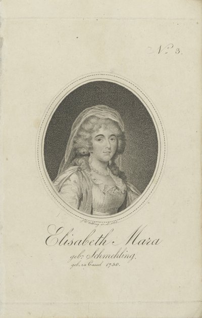 Gertrud Elisabeth Mara, født Schmeling 1749-1833, 1803. af Friedrich Wilhelm Nettling