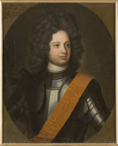 Frederic Guillaume I de Prusse, dit le roi sergent - Portræt af Frederik Vilhelm I (1688-1740), konge i Preussen, af Weidemann, Friedrich Wilhelm (1668-1750). Olie på lærred, tidligt 1700-tal.. Mål: 88,5x73,5 cm. Nationalmuseum Stockholm af Friedrich Wilhelm Weidemann