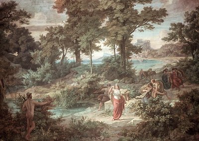 Odysseus og Nausicaa, Scener fra Odysseen af Friedrich the Elder Preller