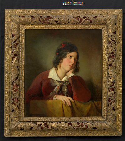 Antonie Amerling med hovedet støttet på hånden (kunstnerens første hustru) af Friedrich von Amerling
