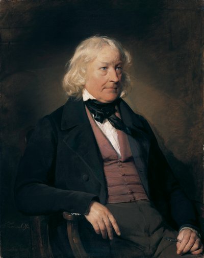 Tysk: Portræt af billedhuggeren Bertel Thorvaldsen (1770-1844) af Friedrich von Amerling
