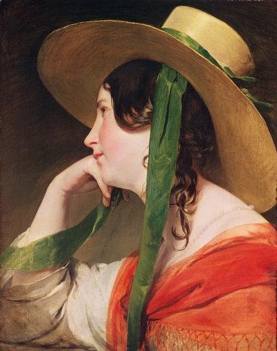 Pige med gul stråhat, af Friedrich von Amerling