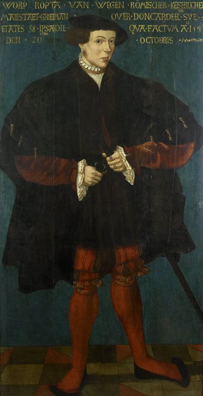 Portræt af Throw of Ropta, Chief Magistrate of East Dongeradeel af Friese School 1542