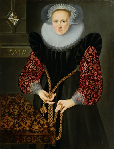 Portræt af Aefge Gijbland, sytten år gammel, 1598 af Friesian School