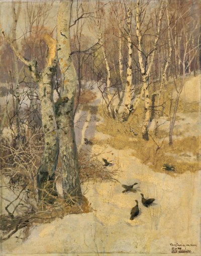 Skov dækket af sne, 1800-tallet. af Fritz Thaulow