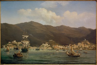 Udsigt over havnen i Saint Thomas af Fritz Melbye