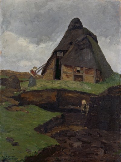 Mire Cottage med barn af Fritz Overbeck