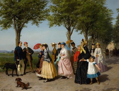 The Promenade (olie på lærred) af Fritz Paulsen