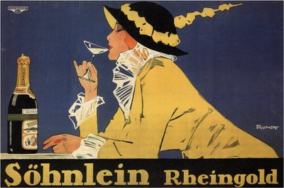 reklame for mousserende vin Sohnlein Rheingold af Fritz Rumpf