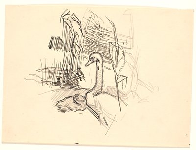 En svane med ælling af Fritz Syberg