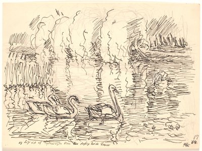 Og lige ud af Tykningen kom tre dejlige hvide Svaner af Fritz Syberg