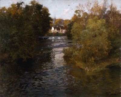 Et fransk flodlandskab, af Frits Thaulow