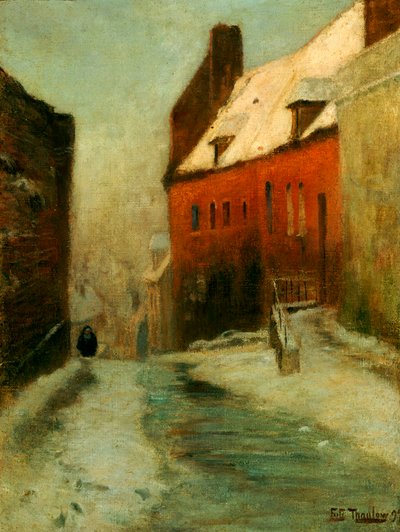 A Winter Street Scene, Montreuil, 1894 af Frits Thaulow