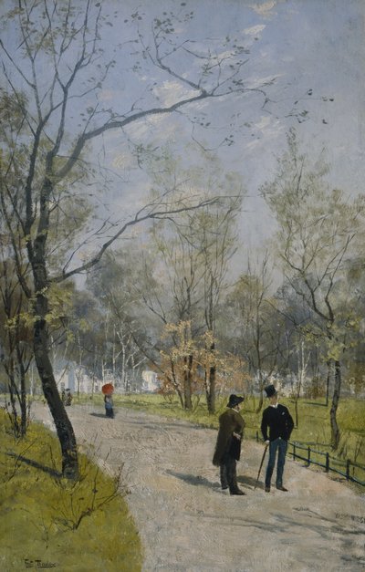 Fra den kongelige have (olie på lærred) af Fritz Thaulow