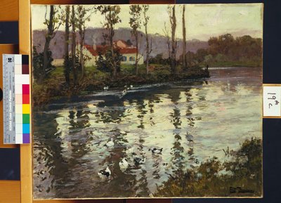 Flodlandskab med ænder af Frits Thaulow
