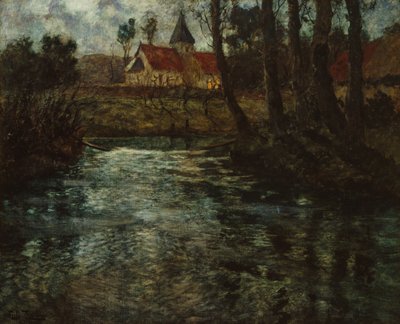 Flodafsnit fra Normandie, ca. 1895 (maleri) af Fritz Thaulow